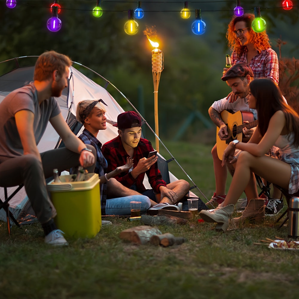 Christmas Lighting Outdoor 197ft 100LED Light Bulbs, Color Can Connect G40 String Lights, Outdoor Balcony Porch Camping Deck Tree House Drop Plug, Shatter-proof Multi-color Garden Lights Decorated String Lights For Holiday Parties