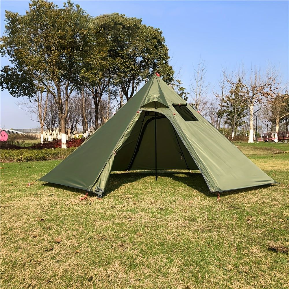 Tipi Hot Tent With Fire Retardant Stove Jack For Flue Pipes, 2-3 Person Bottom Diameter 10.5ft Height 5.2ft Lightweight Teepee Tents For Family Team Outdoor Backpacking Camping Hiking