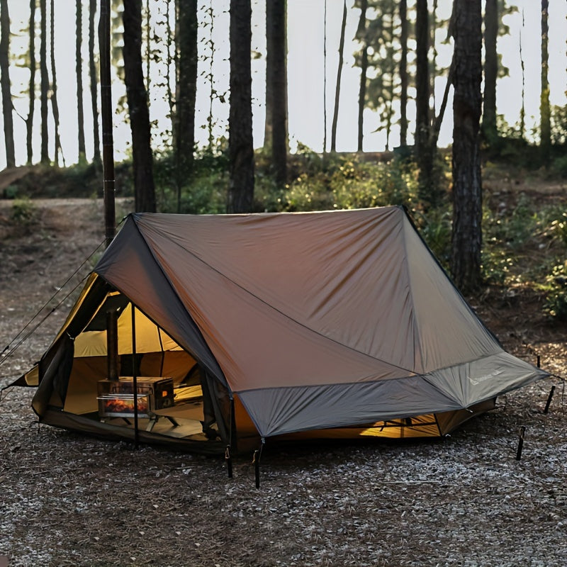 1-2 Person 4 Season Camping Tent With Stove Jack - Waterproof & Windproof Hot Tent, Lightweight And Weatherproof, Ideal For Hiking, Hunting, Fishing, Includes Carry Bag