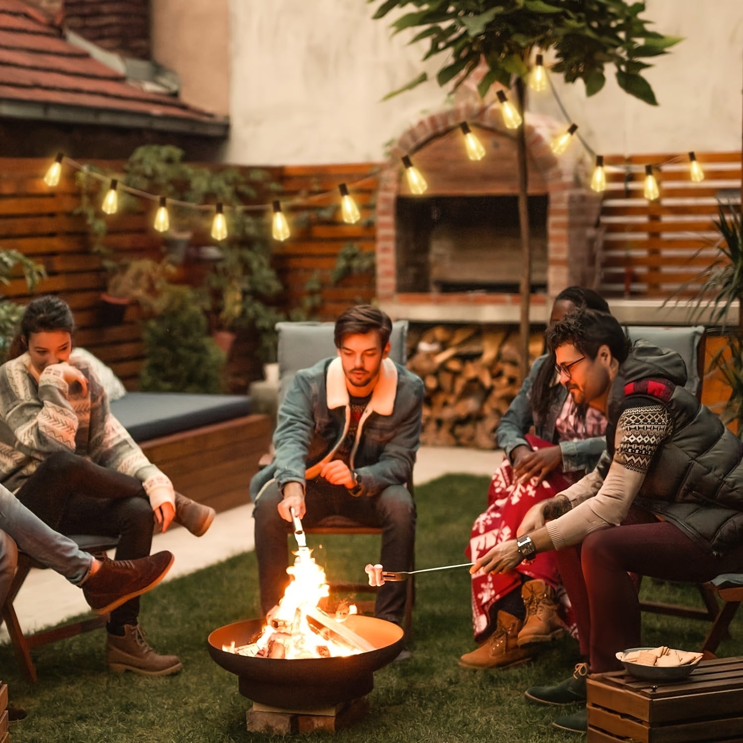 60FT 120FT 200FT LED Outdoor String Lights, Patio Lights With 52 Shatterproof ST38 Edison Bulbs, 2700k Dimmable Connectable Lights String, Outside Hanging String With Hooks For Party Xmas Bistro, Halloween, Christmas Decoration