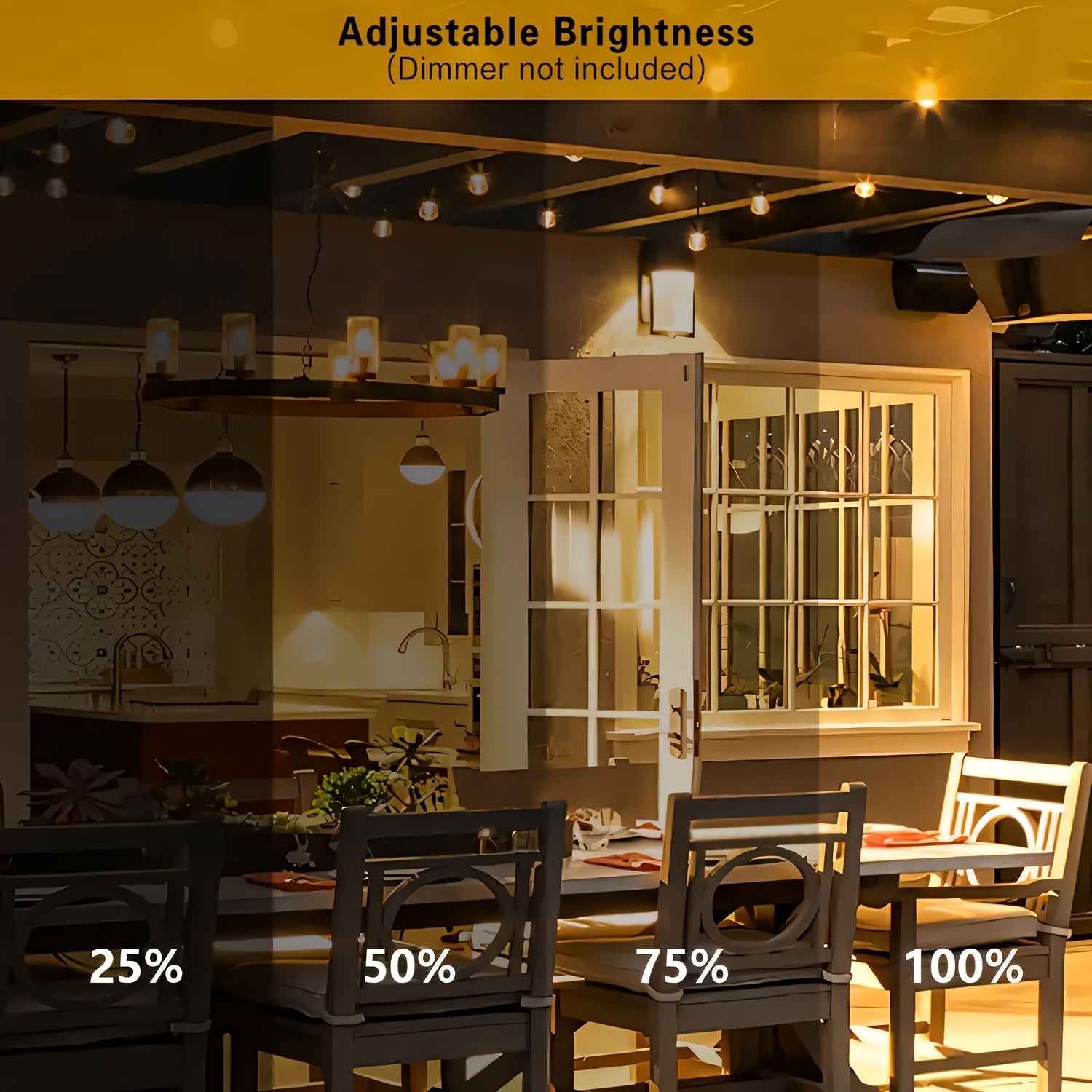 10\u002F25\u002F50\u002F100\u002F200FT 50 G40 Breakproof Bulbs, Outdoor, Retro Ball Hanging Light String, Patio Courtyard Garden Hotel Decorative Lighting, All-weather Use, Commercial Holiday New Year Decorative Lights, Dimmable Plastic Bulb