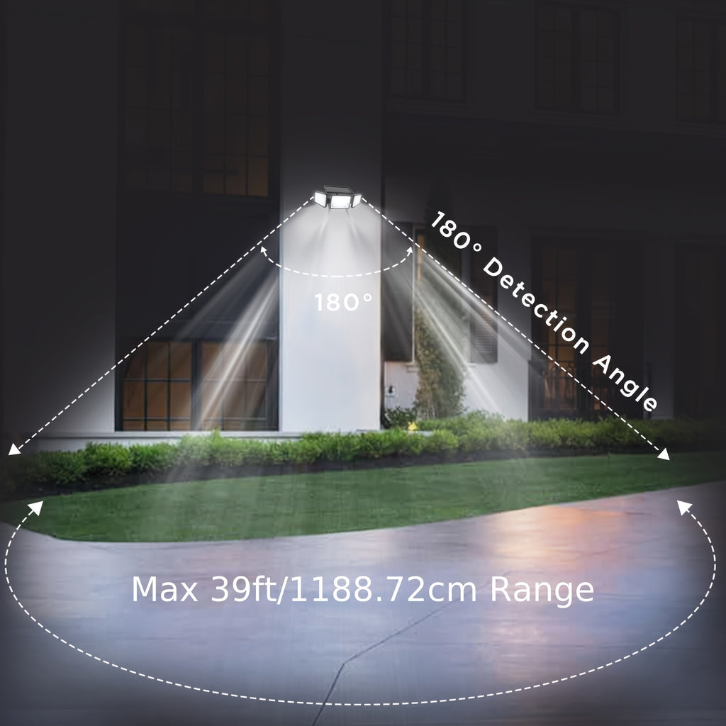 (1\u002F2\u002F4pcs) Solar Outdoor Lights 3000LUMEN 7000K, 152 LED Super Bright Motion Sensor Outdoor Lights with 2 Sensors, Waterproof 270 Wide Angle Solar Flood Lights with 3 Modes for Garden\u002FFence\u002FEaves