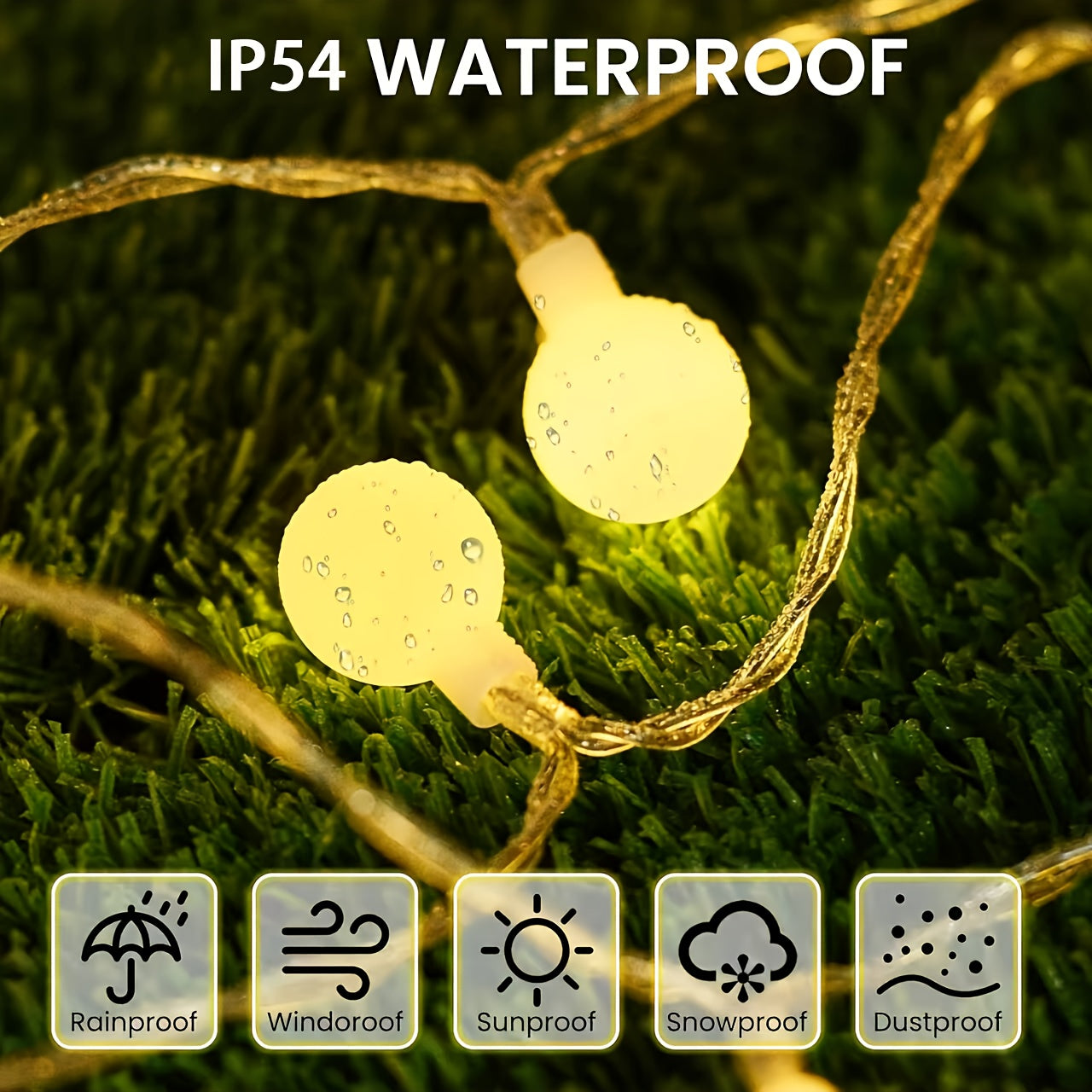 100LED Globe String Lights, 32.8FT Christmas Theme Rope Light, 8 Modes With Remote Timer, Plug-in, Waterproof Fairy Lights, Illuminate Christmas Parties, Christmas Bedroom Decor, Suitable For Indoor & Outdoor Wedding Decor.