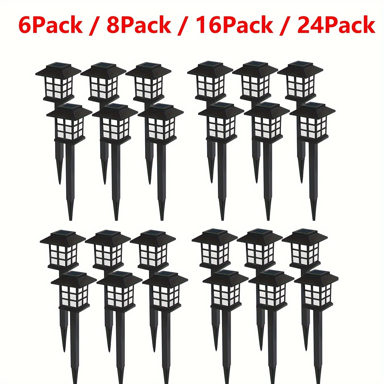 6\u002F8\u002F16\u002F24Pack Solar Powered Lights - Waterproof Lights For Landscape, Patio, Solar Lights For Paths