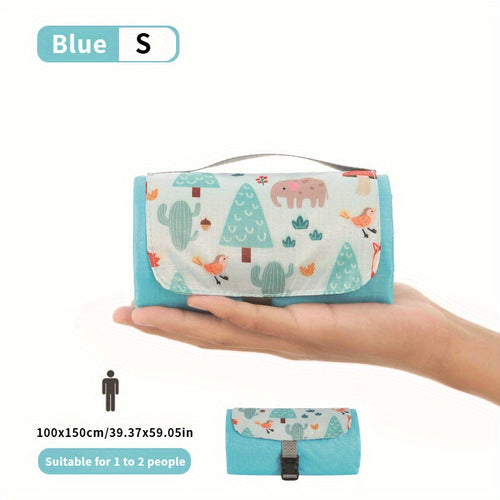 1 oversized folding picnic mat with handle | Multifunctional outdoor portable beach camping sand carpet | 78x78 inches | Essential mini camping mat for travel and beach