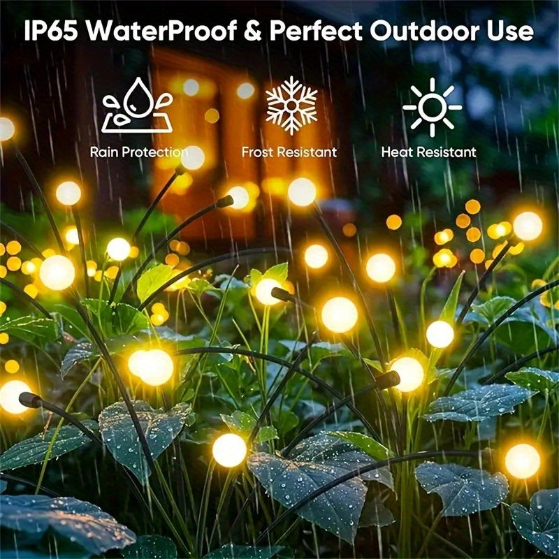 2\u002F4\u002F6 Pack 16 LED Solar Swaying Path Lights, Sway By Wind, IP65, High Flexibility Iron Wire, Solar Outdoor Lights For Yard Patio Garden Pathway, Warm White