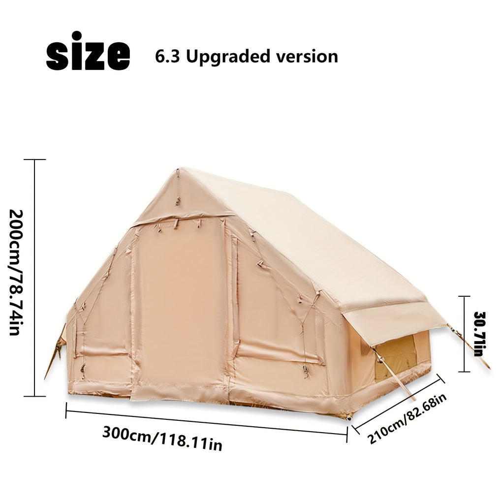 4-6 Person Outdoor Inflatable Camping Tent, Camping Inflatable Tent with Manual Pump, Carpa, Easy to Build And Quickly Inflate, Large Space, Upgraded Ventilation, Suitable for All Seasons, Suitable for Family Outdoor Travel, Camping Etc
