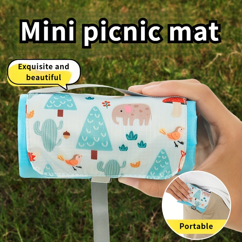 1 oversized folding picnic mat with handle | Multifunctional outdoor portable beach camping sand carpet | 78x78 inches | Essential mini camping mat for travel and beach