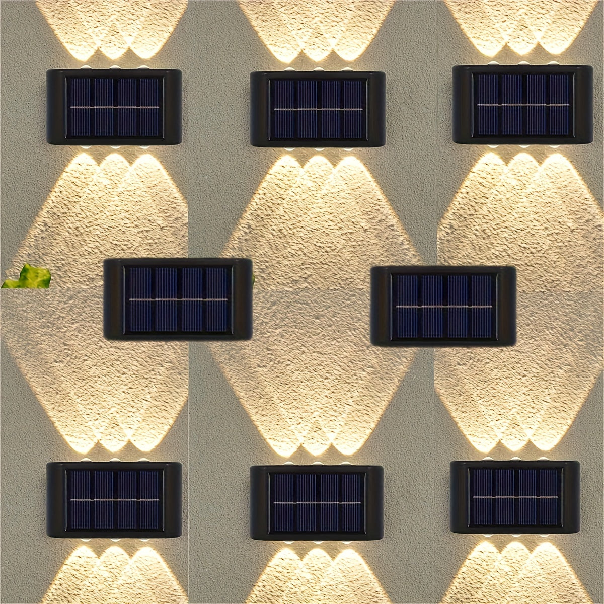 8 Packs Solar Wall Light, Outdoor 6 LED Deck Lights, Wall Light, For Courtyard, Street, Fence, Garage, Garden Perfect Decoration