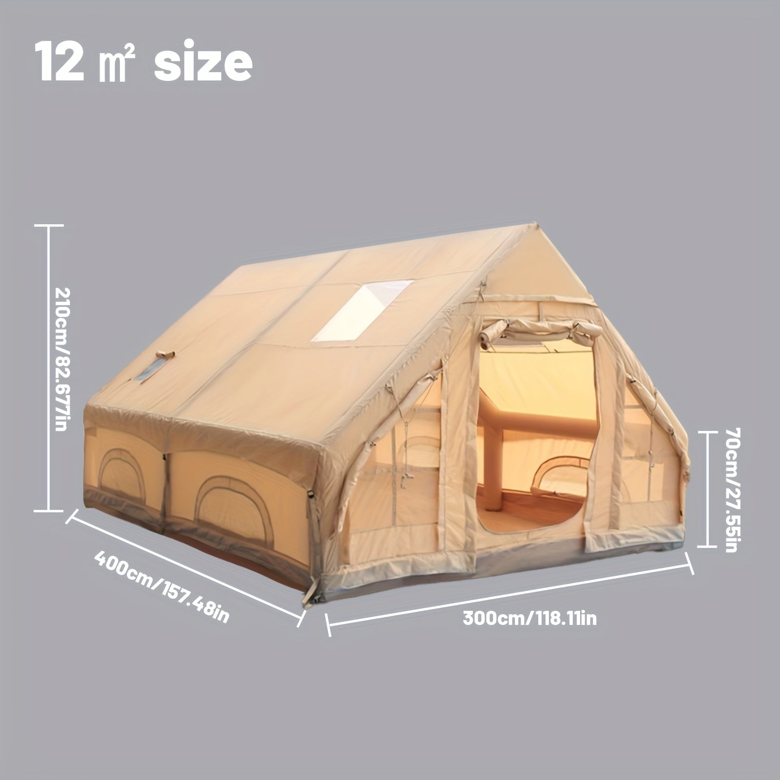 4-6 Person Outdoor Inflatable Camping Tent, Camping Inflatable Tent with Manual Pump, Carpa, Easy to Build And Quickly Inflate, Large Space, Upgraded Ventilation, Suitable for All Seasons, Suitable for Family Outdoor Travel, Camping Etc