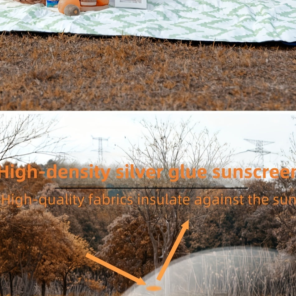 (94.49*94.49*61.02inch)Family Camping Tent With Canopy - Quick Setup, Mosquito Netting, Windproof, All-Season, Beige, UV Protection, Multi-Band Sunshade, Durable Oxford Fabric, Perfect For Outdoor Adventures, Campers Accessories