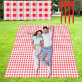 6pcs Disposable Outdoor Picnic Blankets 70.939; 39; x70.939; 39; Thicken Foldable Waterproof Picnic Mats Gingham Oil Proof Camping Blankets with 4 Ground Spikes for Beach Travel Hiking Conrts Grass