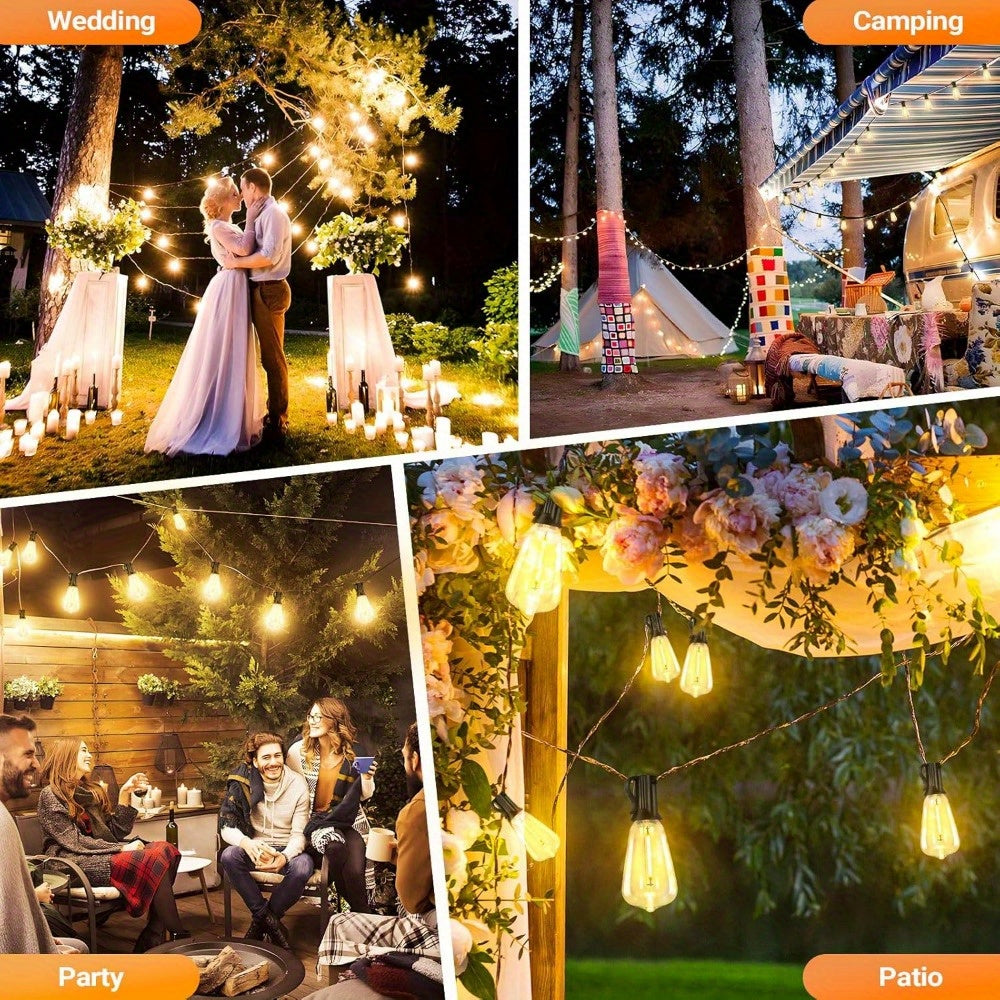 100\u002F 150FT LED Outdoor String Lights Patio Lights with 32\u002F 52 Shatterproof ST38 Vintage Edison Bulbs, Outside Hanging Lights for Porch, Deck, Garden, Backyard, Balcony, 2700K Dimmable