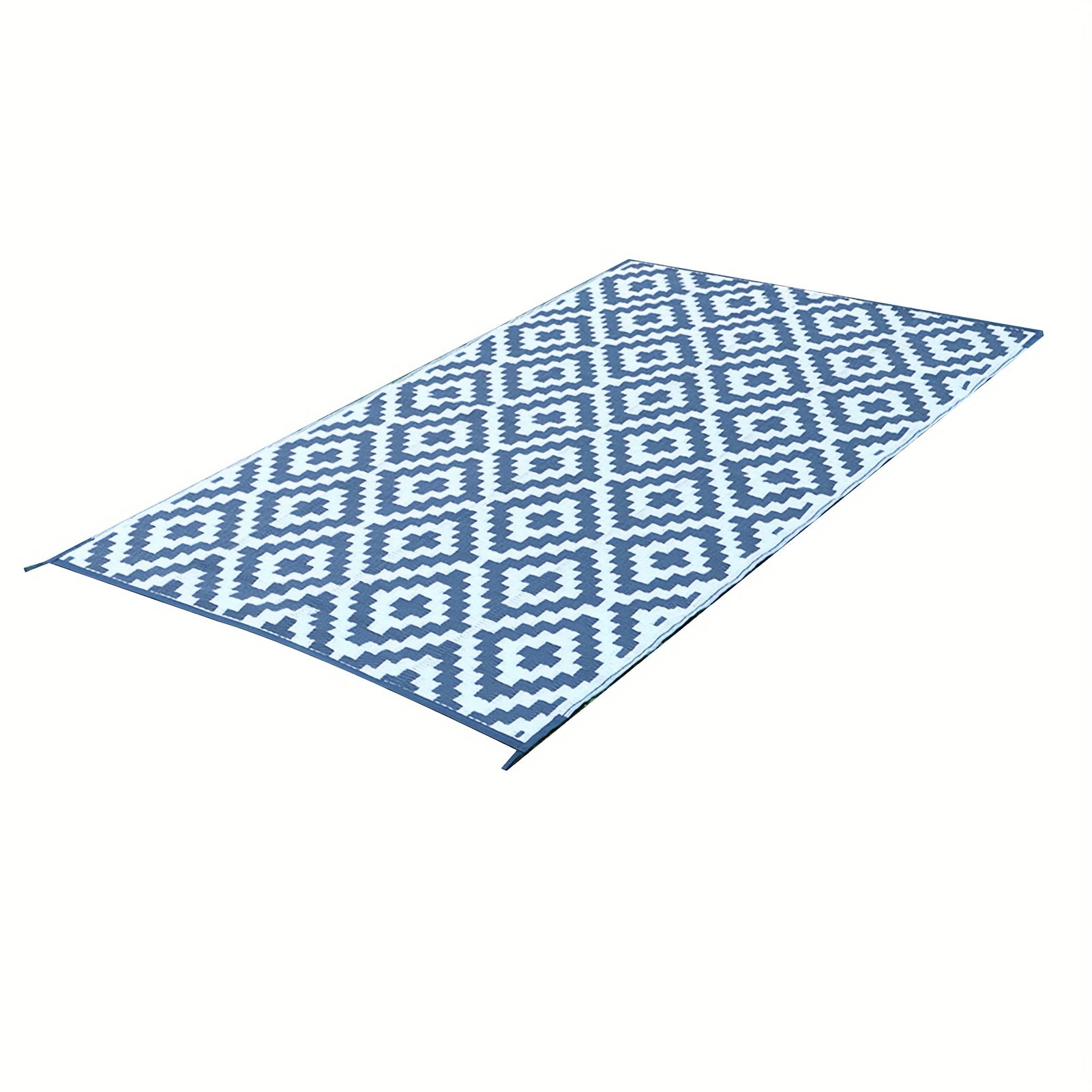 Fdit 9x12ft Portable Folding Beach Mat, Gray & White Woven Plastic, Hand Washable, PVC Backing, Outdoor Picnic Camping Travel Mat