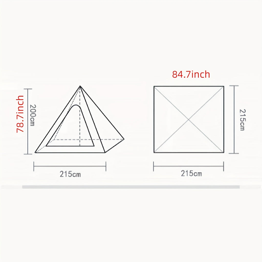 4 Season Pyramid Tent - Portable Cotton Canvas Teepee For Camping, Hiking & Outdoor Adventures - Heavy Duty UV Protection & All Weather Shelter