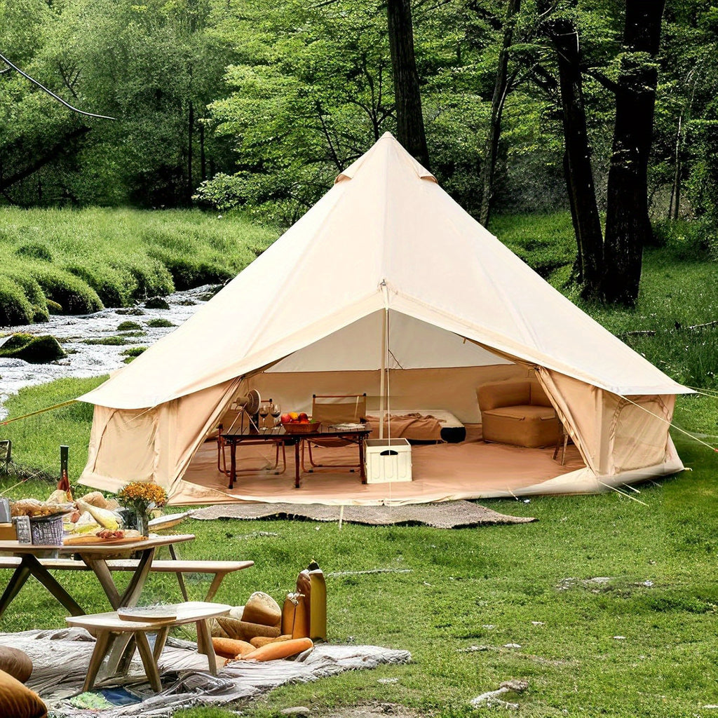 Bell Tent, YOLENY Yurt Tent 4-10 Person 4 Season Glamping Tents with Stove Jack for Family Camping Outdoor Party, Glamping Tents for Camping - 10\u002F 13.1\u002F 16.4FT