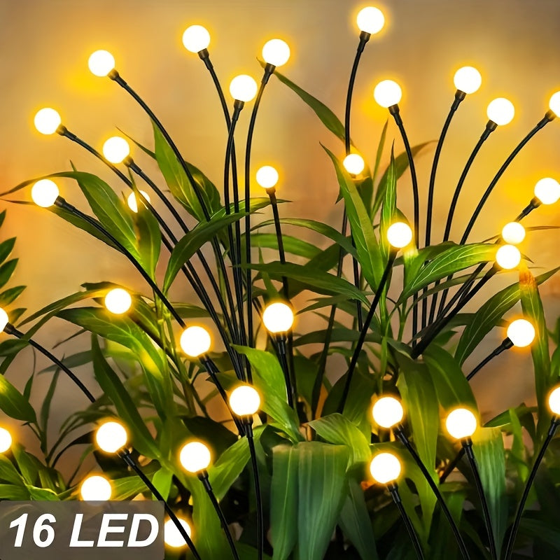 6-Pack 48 LED Solar Garden Lights, Solar Swaying Light, Sway By Wind, Solar Firefly Lights Outdoor Landscape Decoration Lights, Yard, Pathway, Parties, Camping, RGB Color, Warm White (6Pack\u002F 4Pack\u002F 2Pack)