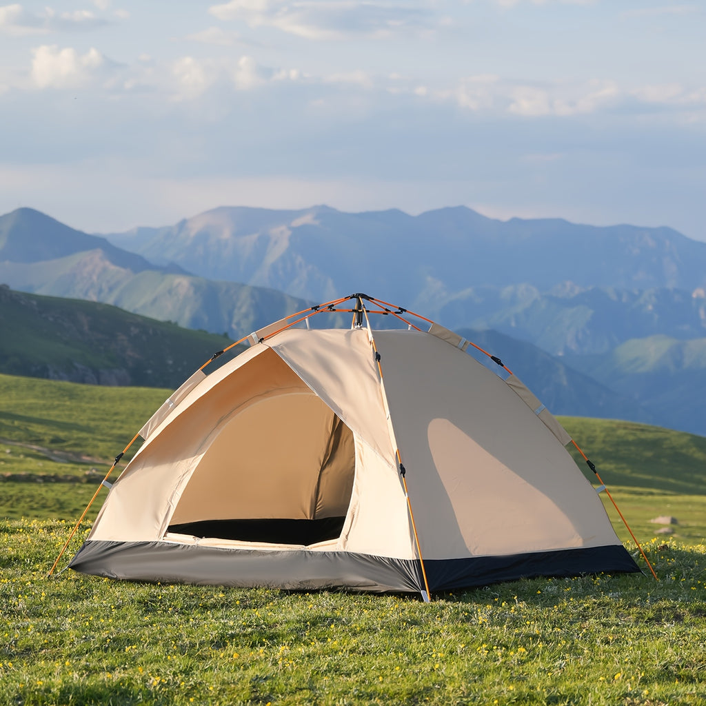 Automatic Quick-opening Tent Outdoor Self-driving Travel Camping Tent Automatic Quick-open Tent Rainproof Sunshine-proof Tent Fishing Beach Sunshine Shelter 2-3\u002F3-4 Person Portable Fishing Hiking