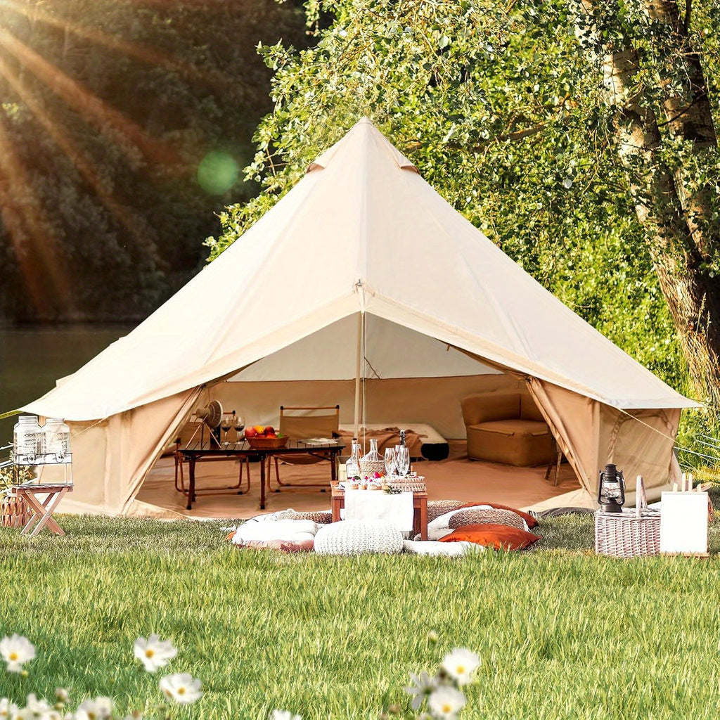 Bell Tent, YOLENY Yurt Tent 4-10 Person 4 Season Glamping Tents with Stove Jack for Family Camping Outdoor Party, Glamping Tents for Camping - 10\u002F 13.1\u002F 16.4FT