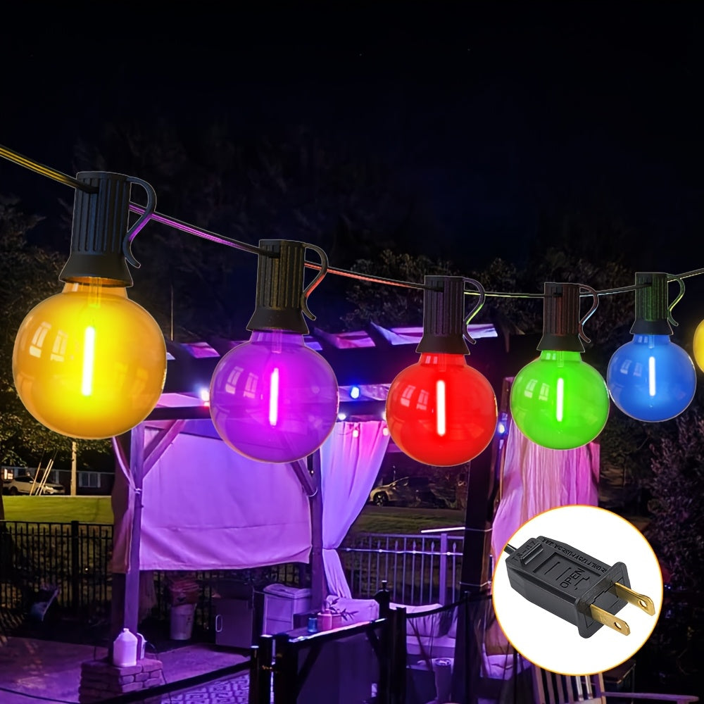 Christmas Lighting Outdoor 197ft 100LED Light Bulbs, Color Can Connect G40 String Lights, Outdoor Balcony Porch Camping Deck Tree House Drop Plug, Shatter-proof Multi-color Garden Lights Decorated String Lights For Holiday Parties