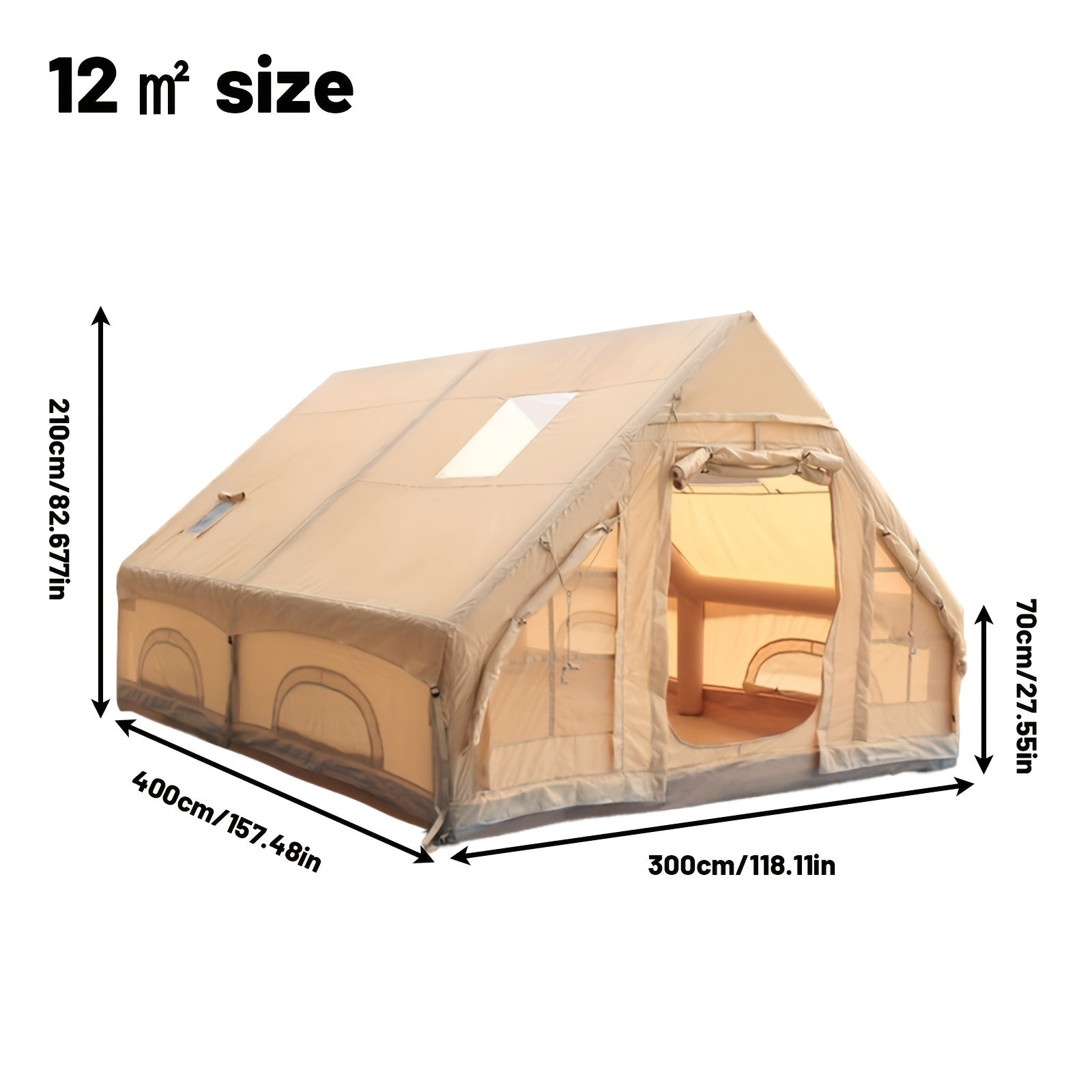 4-6 Person Outdoor Inflatable Camping Tent, Camping Inflatable Tent with Manual Pump, Carpa, Easy to Build And Quickly Inflate, Large Space, Upgraded Ventilation, Suitable for All Seasons, Suitable for Family Outdoor Travel, Camping Etc