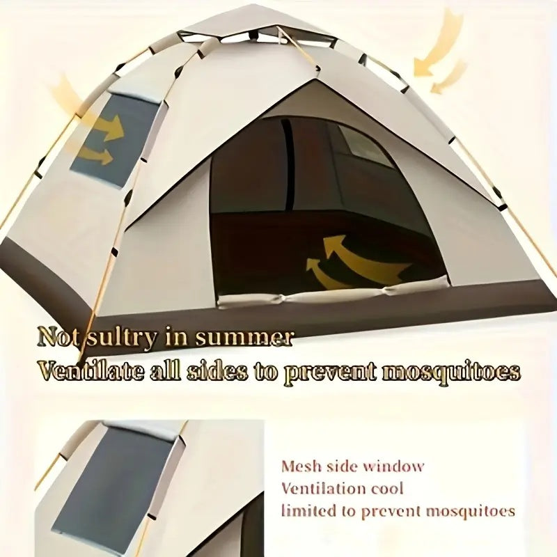 Instant Camping Tent for 4-6 People, High Quality, Easy Setup in 60 Seconds, Backpacking Tent with Carry Bag, Ideal for Outdoor Hiking, Local Warehouse, Free Shipping