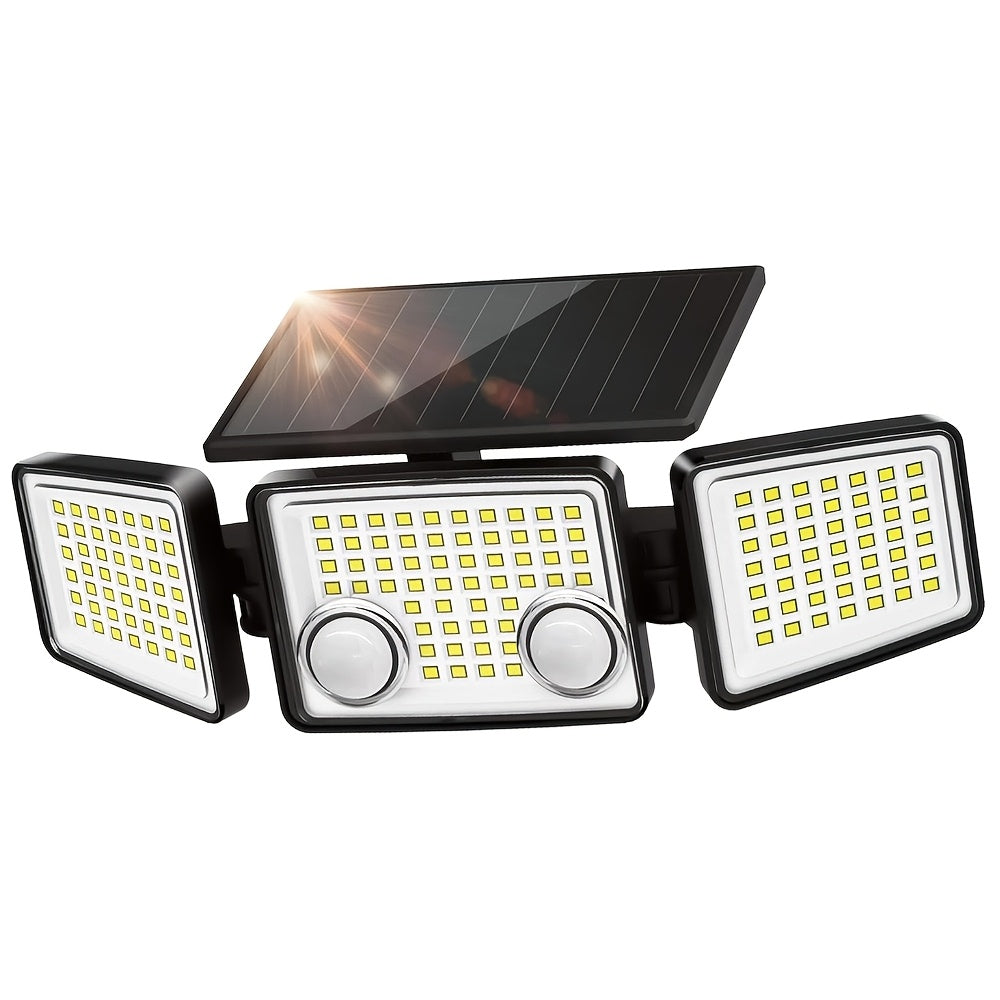 (1\u002F2\u002F4pcs) Solar Outdoor Lights 3000LUMEN 7000K, 152 LED Super Bright Motion Sensor Outdoor Lights with 2 Sensors, Waterproof 270 Wide Angle Solar Flood Lights with 3 Modes for Garden\u002FFence\u002FEaves