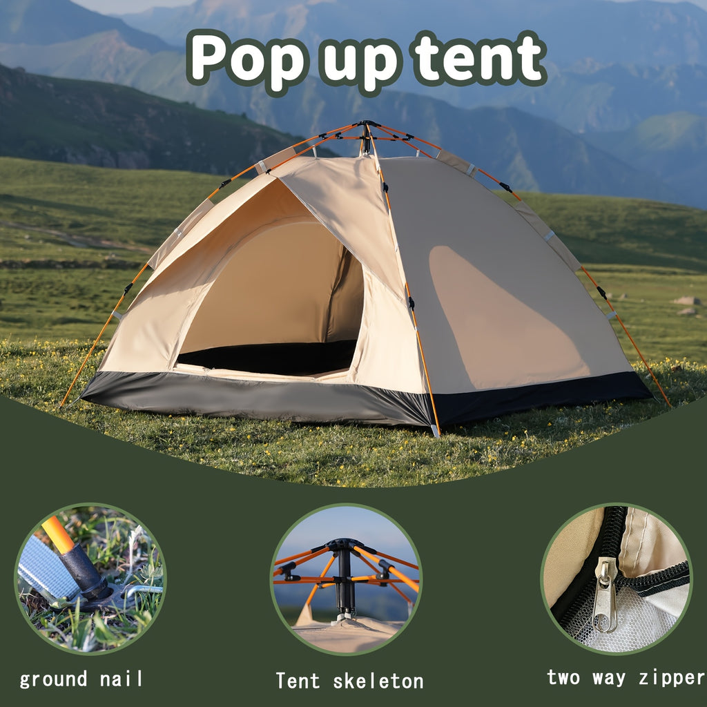 Automatic Quick-opening Tent Outdoor Self-driving Travel Camping Tent Automatic Quick-open Tent Rainproof Sunshine-proof Tent Fishing Beach Sunshine Shelter 2-3\u002F3-4 Person Portable Fishing Hiking