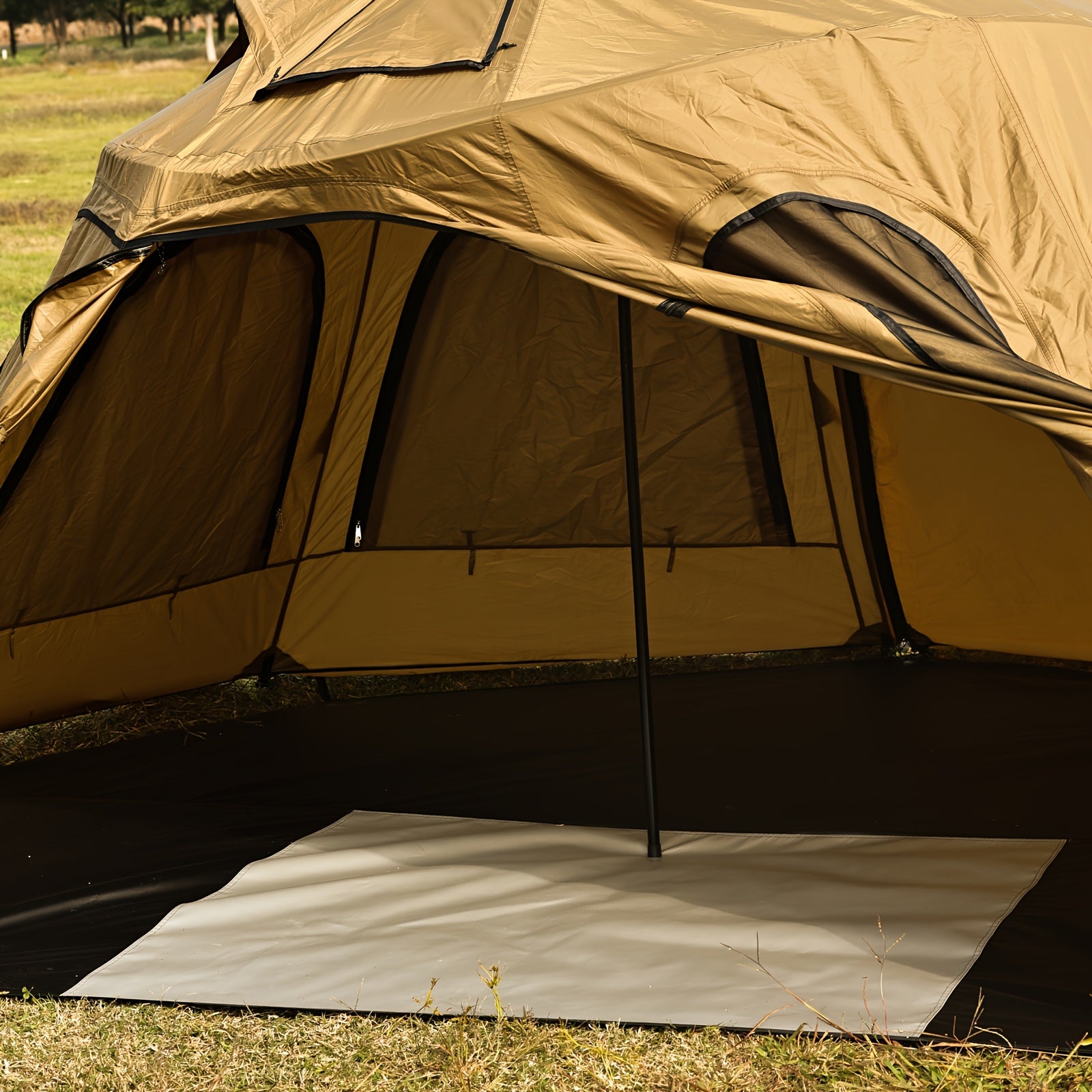 2-Person Dandelion Shell Bell-Shaped 4-Season Hot Tent | Waterproof, Windproof & Lightweight for Camping, Hiking & Outdoor Adventures | Beige, Polyester Blend, Easy Setup with Zipper Closure, Camping Accessories