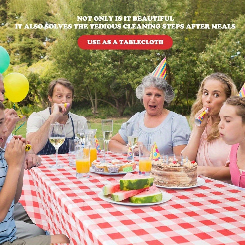 6pcs Disposable Outdoor Picnic Blankets 70.939; 39; x70.939; 39; Thicken Foldable Waterproof Picnic Mats Gingham Oil Proof Camping Blankets with 4 Ground Spikes for Beach Travel Hiking Conrts Grass