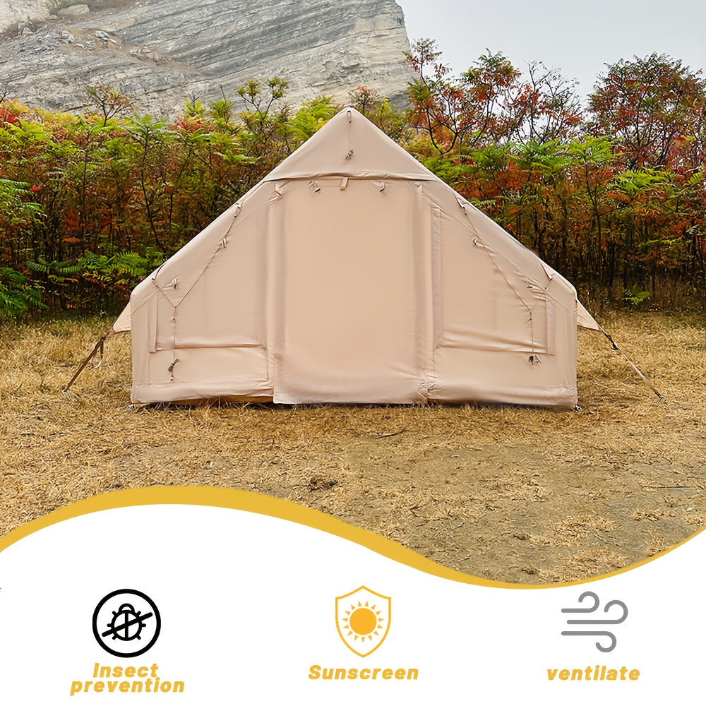 4-6 Person Outdoor Inflatable Camping Tent, Camping Inflatable Tent with Manual Pump, Carpa, Easy to Build And Quickly Inflate, Large Space, Upgraded Ventilation, Suitable for All Seasons, Suitable for Family Outdoor Travel, Camping Etc