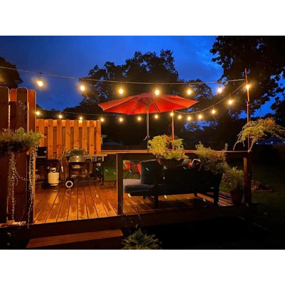 100\u002F 150FT LED Outdoor String Lights Patio Lights with 32\u002F 52 Shatterproof ST38 Vintage Edison Bulbs, Outside Hanging Lights for Porch, Deck, Garden, Backyard, Balcony, 2700K Dimmable