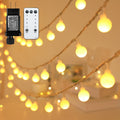 100LED Globe String Lights, 32.8FT Christmas Theme Rope Light, 8 Modes With Remote Timer, Plug-in, Waterproof Fairy Lights, Illuminate Christmas Parties, Christmas Bedroom Decor, Suitable For Indoor & Outdoor Wedding Decor.