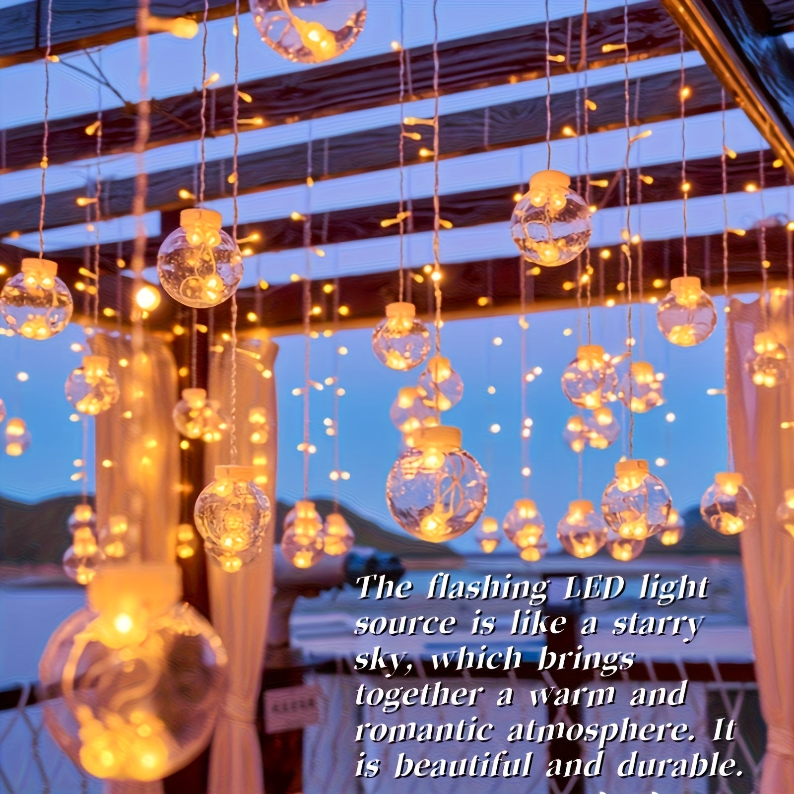 LED Light Christmas Holiday Decoration Light 137.79 inches, 2025 New Model, 8 Lighting Modes, 12 Wish Balls, USB Plug-in Powered, Suitable for Family Gatherings, Bedroom, Holiday Party, Indoor Festival Decorative Light Atmosphere Props