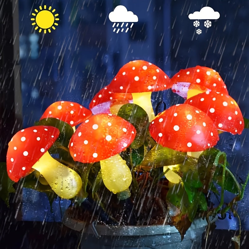 12pcs Solar Mushroom Garden Lights, IP65, 8 Lighting Modes, Outdoor Pathway and Patio Decorations, Suitable for Camping, Landscaping, Holiday Yard Decorations | Colorful Mushroom Lights | Suitable for Fall Decorations, Halloween Christmas Decorations