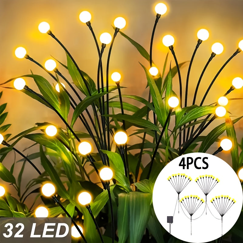 6-Pack 48 LED Solar Garden Lights, Solar Swaying Light, Sway By Wind, Solar Firefly Lights Outdoor Landscape Decoration Lights, Yard, Pathway, Parties, Camping, RGB Color, Warm White (6Pack\u002F 4Pack\u002F 2Pack)