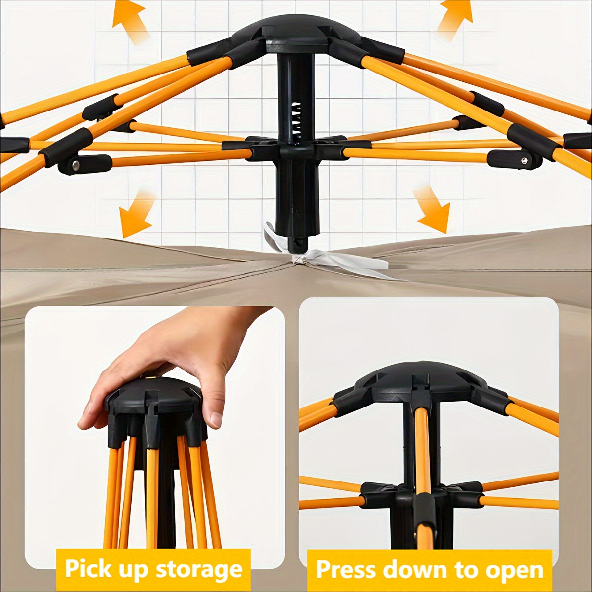 Automatic Quick-opening Tent Outdoor Self-driving Travel Camping Tent Automatic Quick-open Tent Rainproof Sunshine-proof Tent Fishing Beach Sunshine Shelter 2-3\u002F3-4 Person Portable Fishing Hiking