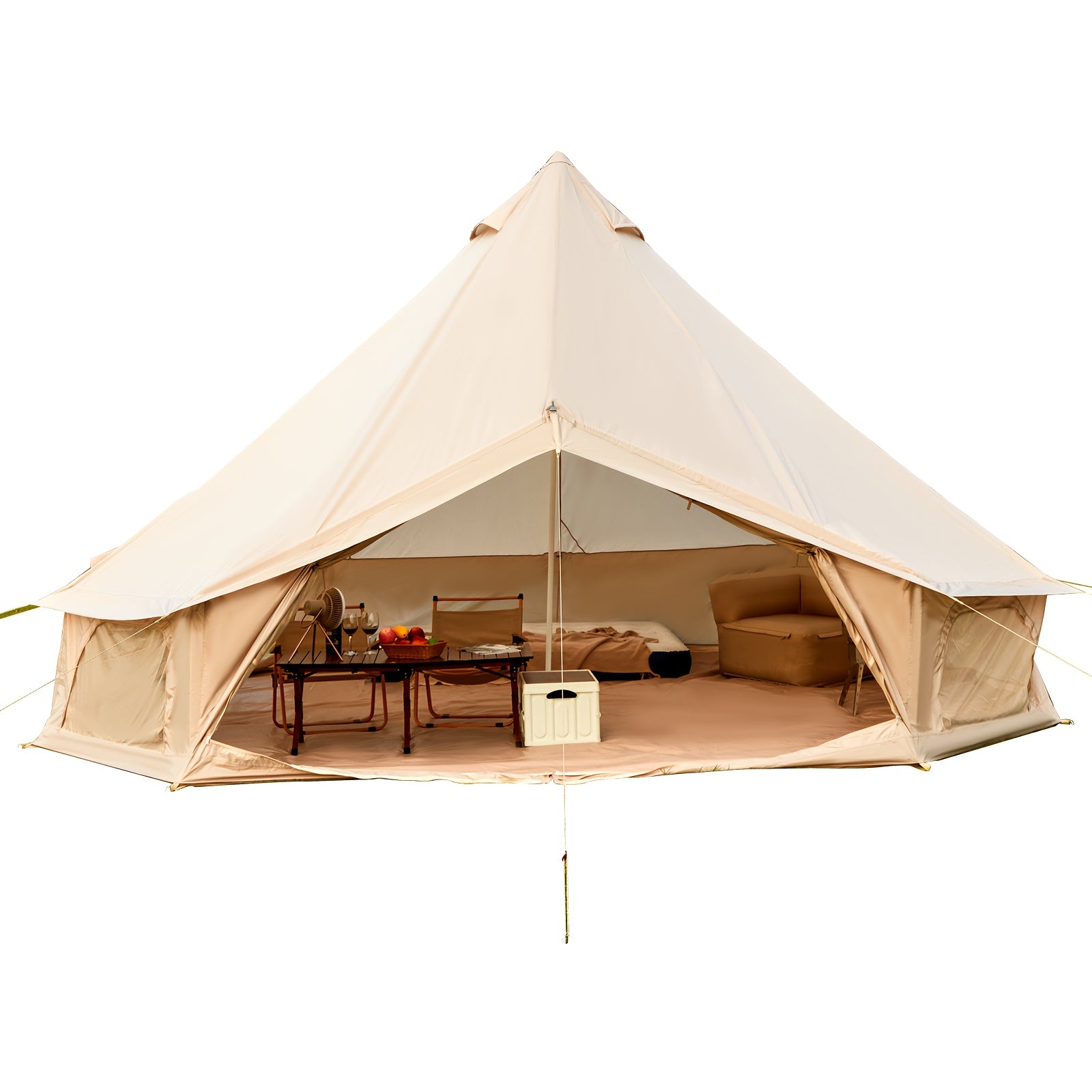 Bell Tent, YOLENY Yurt Tent 4-10 Person 4 Season Glamping Tents with Stove Jack for Family Camping Outdoor Party, Glamping Tents for Camping - 10\u002F 13.1\u002F 16.4FT