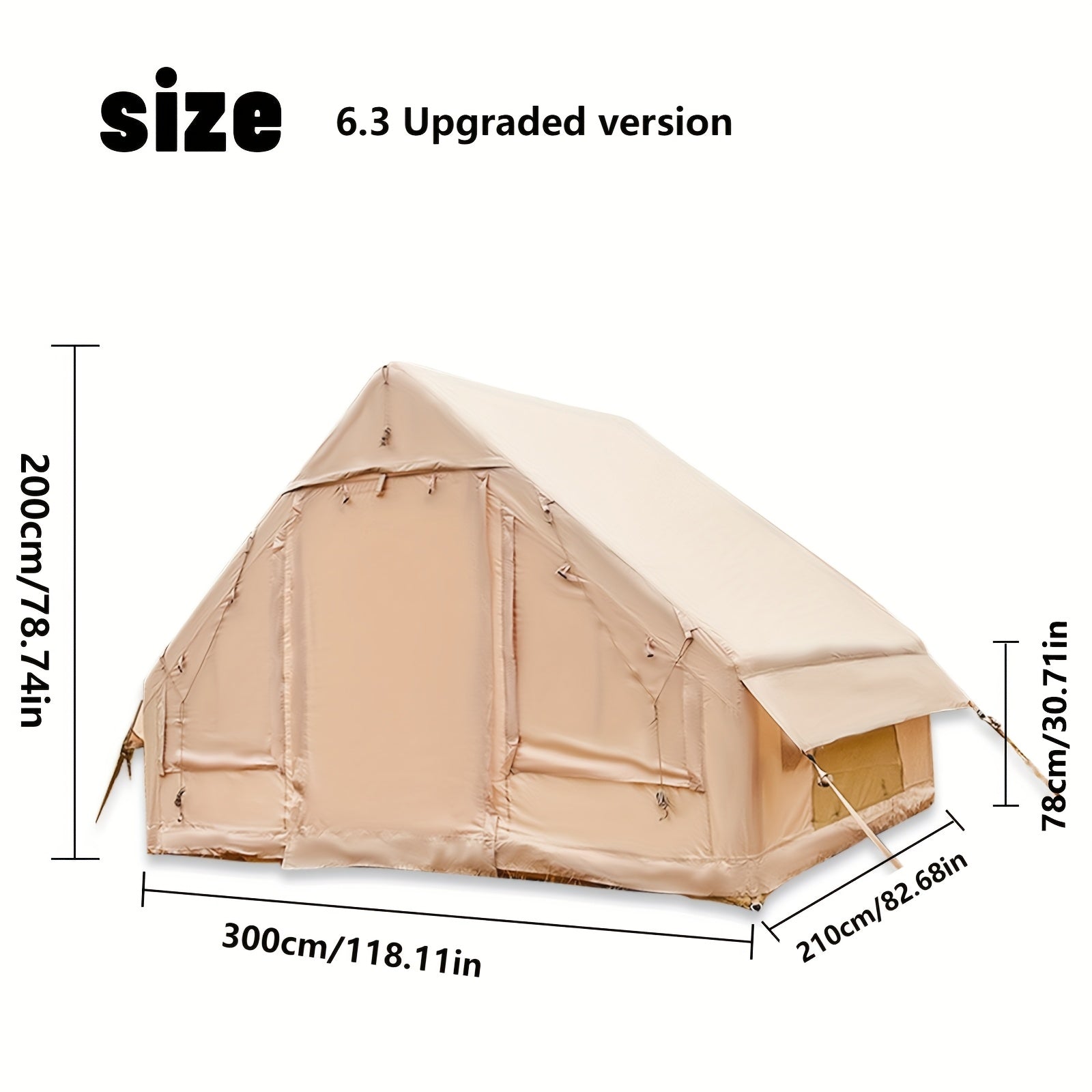 4-6 Person Outdoor Inflatable Camping Tent, Camping Inflatable Tent with Manual Pump, Carpa, Easy to Build And Quickly Inflate, Large Space, Upgraded Ventilation, Suitable for All Seasons, Suitable for Family Outdoor Travel, Camping Etc