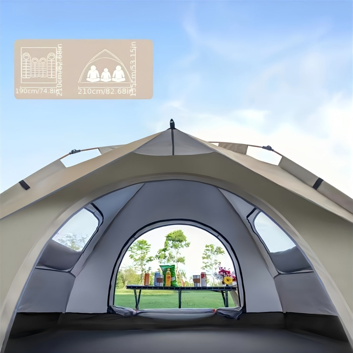 1-4 Person Camping Tents, Outdoor One-piece Pop-up Tent, Four Season Universal, It Is Recommended To Build, Suitable For Outdoor Travel, It Is The Best Choice For Outdoor Travel
