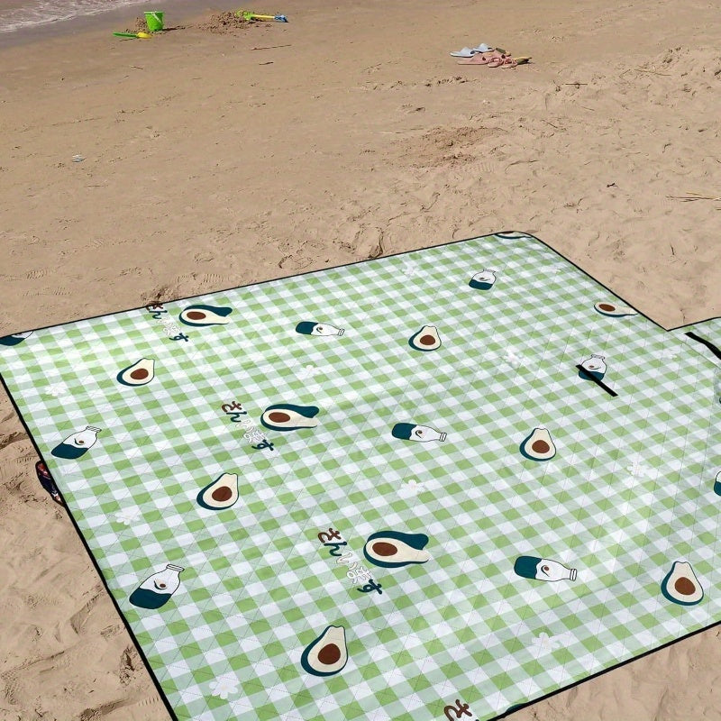 Outdoor Sandproof Waterproof Picnic Blanket, Extra Large 8034; x 8034; Foldable Machine Washable Mat for Indoor Crawling Blanket (Green)
