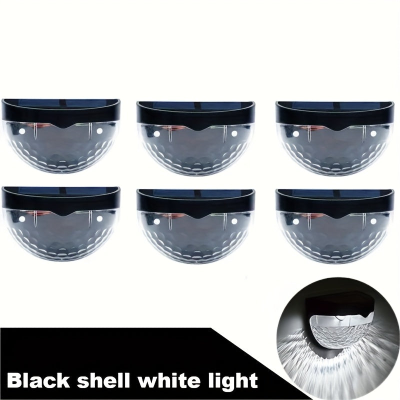 6pcs Solar Fence Lights Solar Deck Lights Solar Wall Lights, IPX4, Rechargeable Solar Cells, Suitable for Front Porch, Security Lights Wall Mounting, Patio, Fence Garage, Decoration, Wall Light Bars, Searchlight.