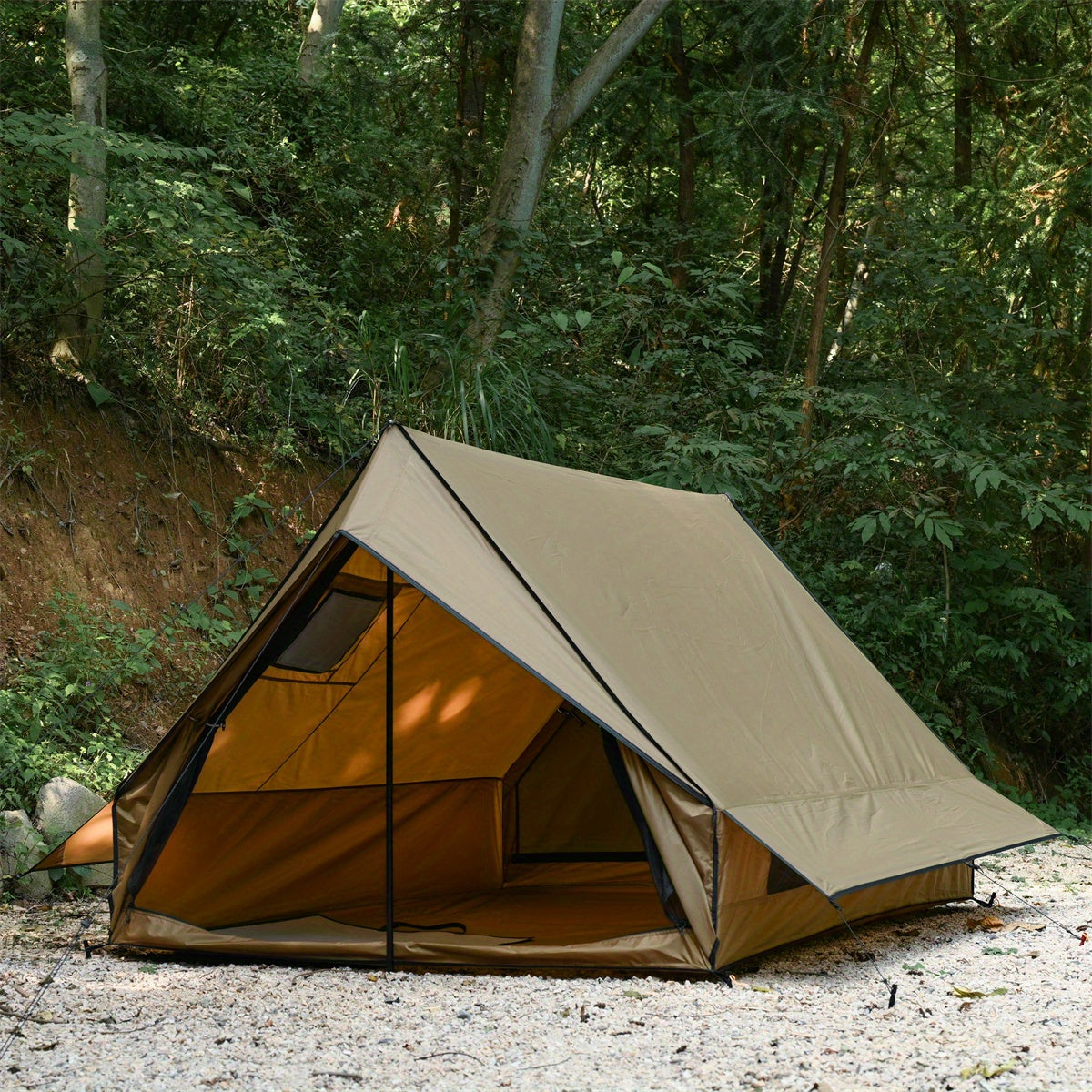 Upgraded large version, Cabin Style Insulated Tent, Portable Retro Cabin With Five Regular Chimney Pipes, An Adjustable Chimney Valve, And A Chimney Head, Four Season Camping Tent, Baker Style Shelter Tent, Easy To Install