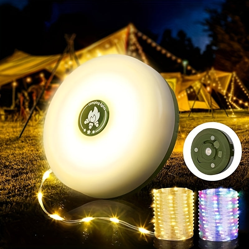 Upgraded Outdoor String Lights 4-in-1 Upgraded Outdoor String Lights | 8 Lighting Modes, 30s Recovery, USB Charging - Portable RGB Camping String Lights for Camping, Hiking