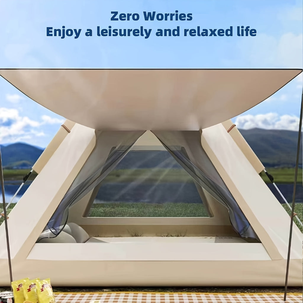 3-4\u002F5-8 People UV Protection Tent, 210D Oxford Waterproof Camping Tent, Lightweight Tent With Side Vestibule, 2 Doors Suitable For Camping, Hiking, Reconnaissance Soldiers, Easy Automatic Setting In 3 Seconds