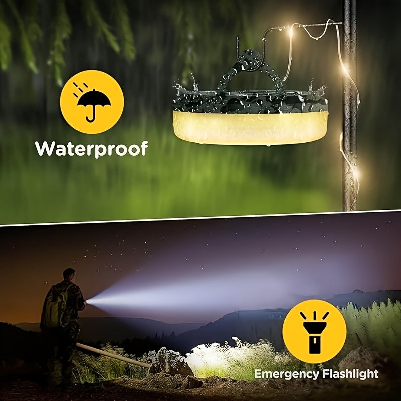 Upgraded Outdoor String Lights 4-in-1 Upgraded Outdoor String Lights | 8 Lighting Modes, 30s Recovery, USB Charging - Portable RGB Camping String Lights for Camping, Hiking