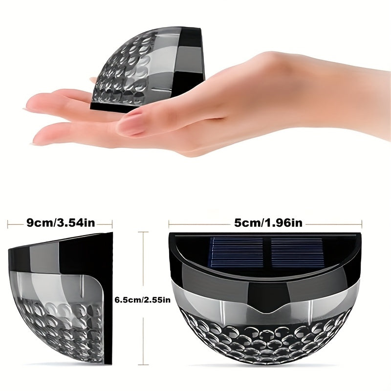 6pcs Solar Fence Lights Solar Deck Lights Solar Wall Lights, IPX4, Rechargeable Solar Cells, Suitable for Front Porch, Security Lights Wall Mounting, Patio, Fence Garage, Decoration, Wall Light Bars, Searchlight.