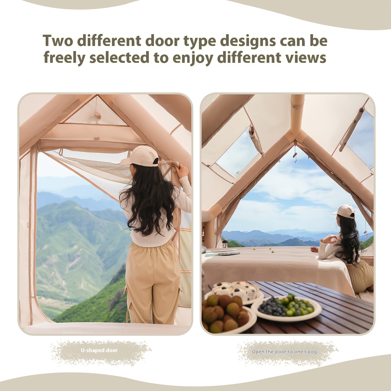 4-6 Person Outdoor Inflatable Camping Tent, Camping Inflatable Tent with Manual Pump, Carpa, Easy to Build And Quickly Inflate, Large Space, Upgraded Ventilation, Suitable for All Seasons, Suitable for Family Outdoor Travel, Camping Etc