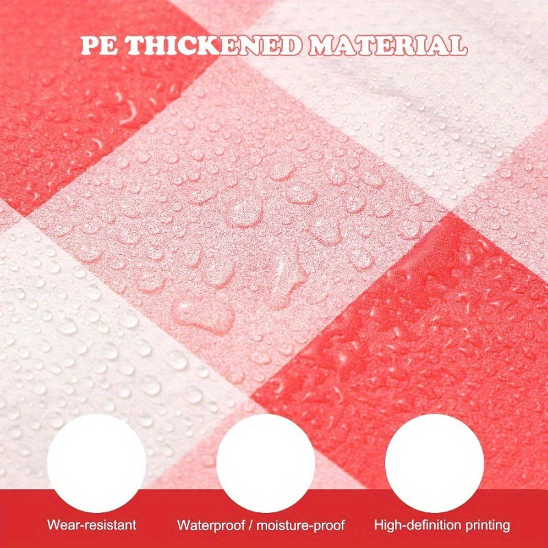 6pcs Disposable Outdoor Picnic Blankets 70.939; 39; x70.939; 39; Thicken Foldable Waterproof Picnic Mats Gingham Oil Proof Camping Blankets with 4 Ground Spikes for Beach Travel Hiking Conrts Grass