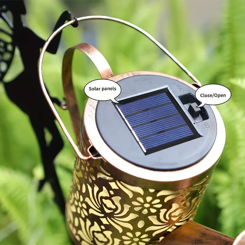 2\u002F 1pc Solar Fairy Waterfall Light - Metal Kettle Garden Decor with LED Streaming, Perfect for Yard, Lawn And Outdoor Solar Pile Lights, IP65 Waterproof, Yard Access Lawn Decor Lighting